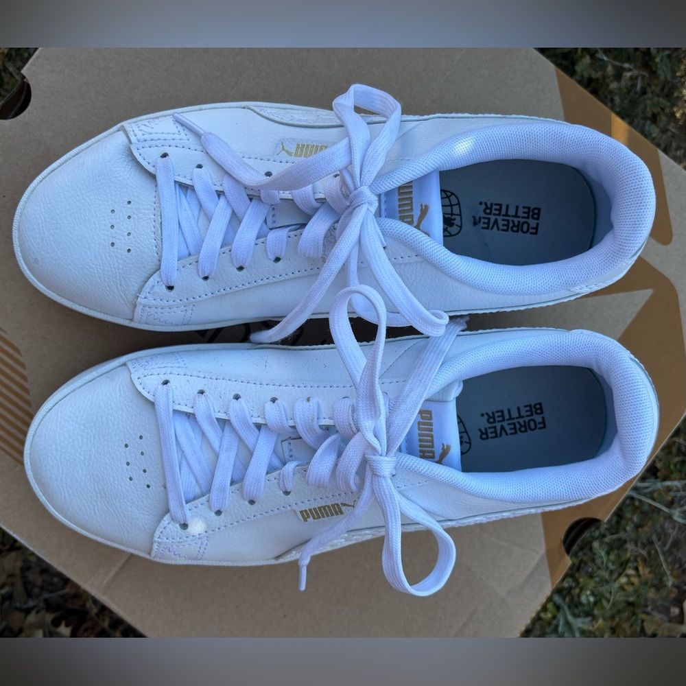 Puma Platform Lace Up Women’s White Sneakers Casual Shoes 391738-01 Size 8.5